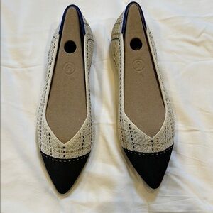 Rothy's Beige and Black Flats